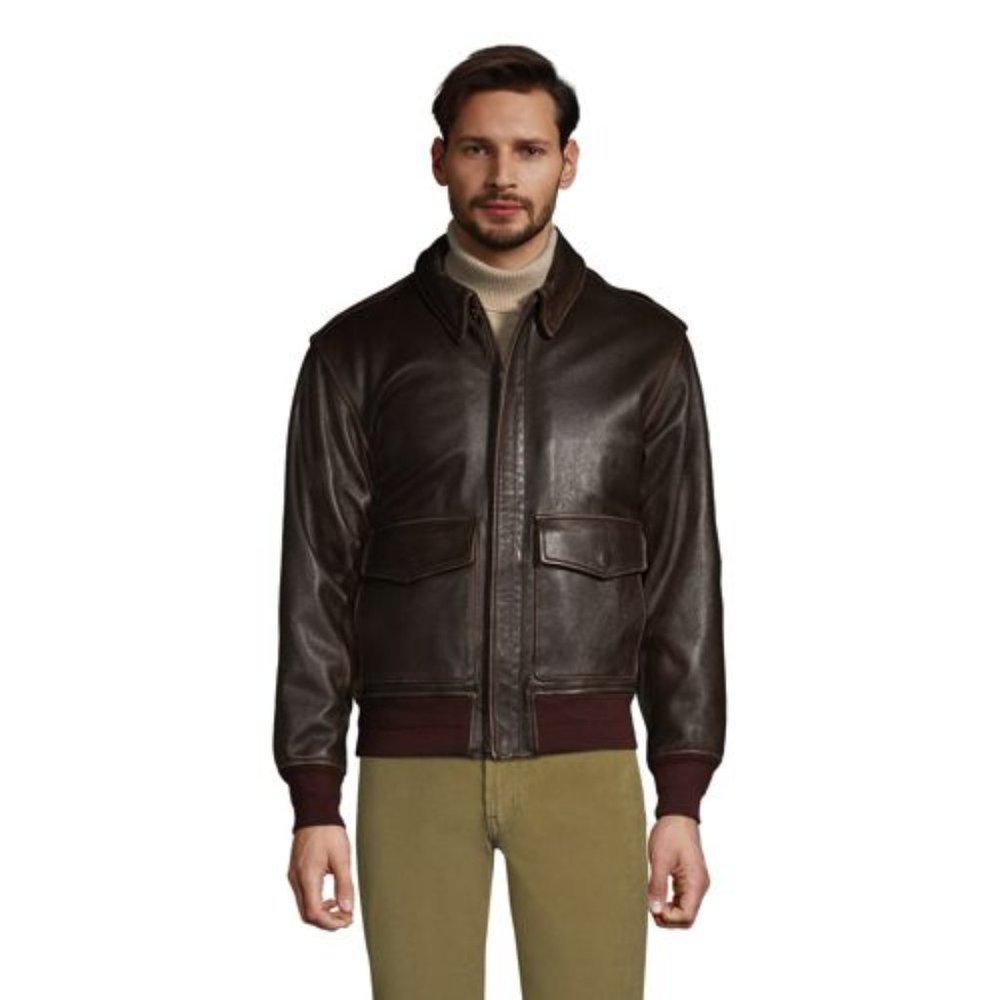 Willis & Geiger WWII Government Issue A-2 Leather Jacket Mens LARGE Brown Bomber